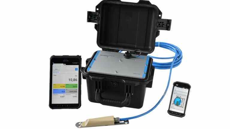 Portable Durchflussmessung im Abwasser Portable Durchflussmessung im Abwasser