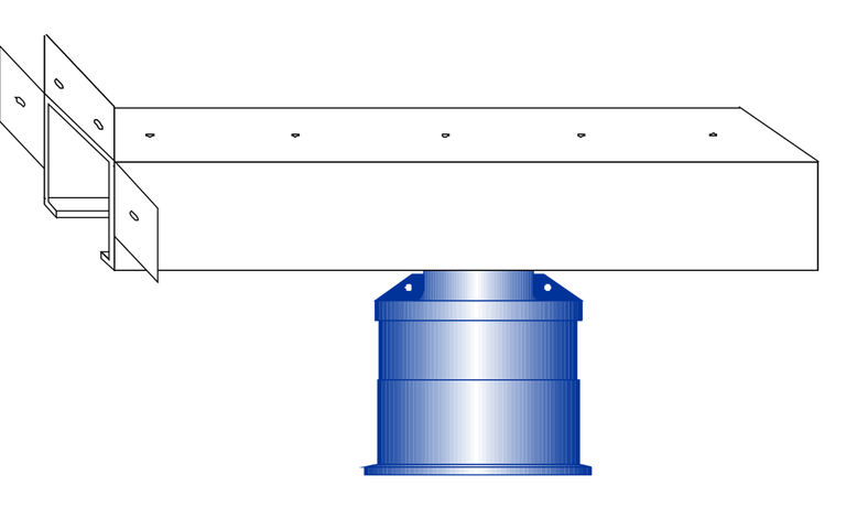 Wandmontagewinkel für Sensoren, Material: Edelstahl 1.4571. Für Sensoren der P- und i-Serie mit 1“ Gewinde